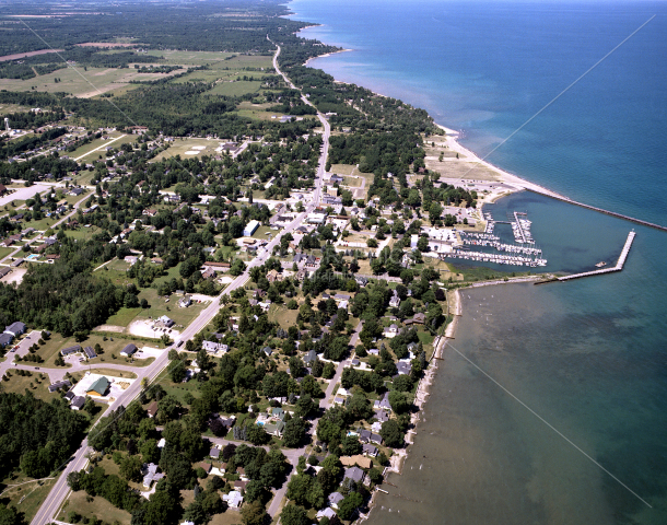 Port Sanilac, looking North in Sanilac County, Michigan